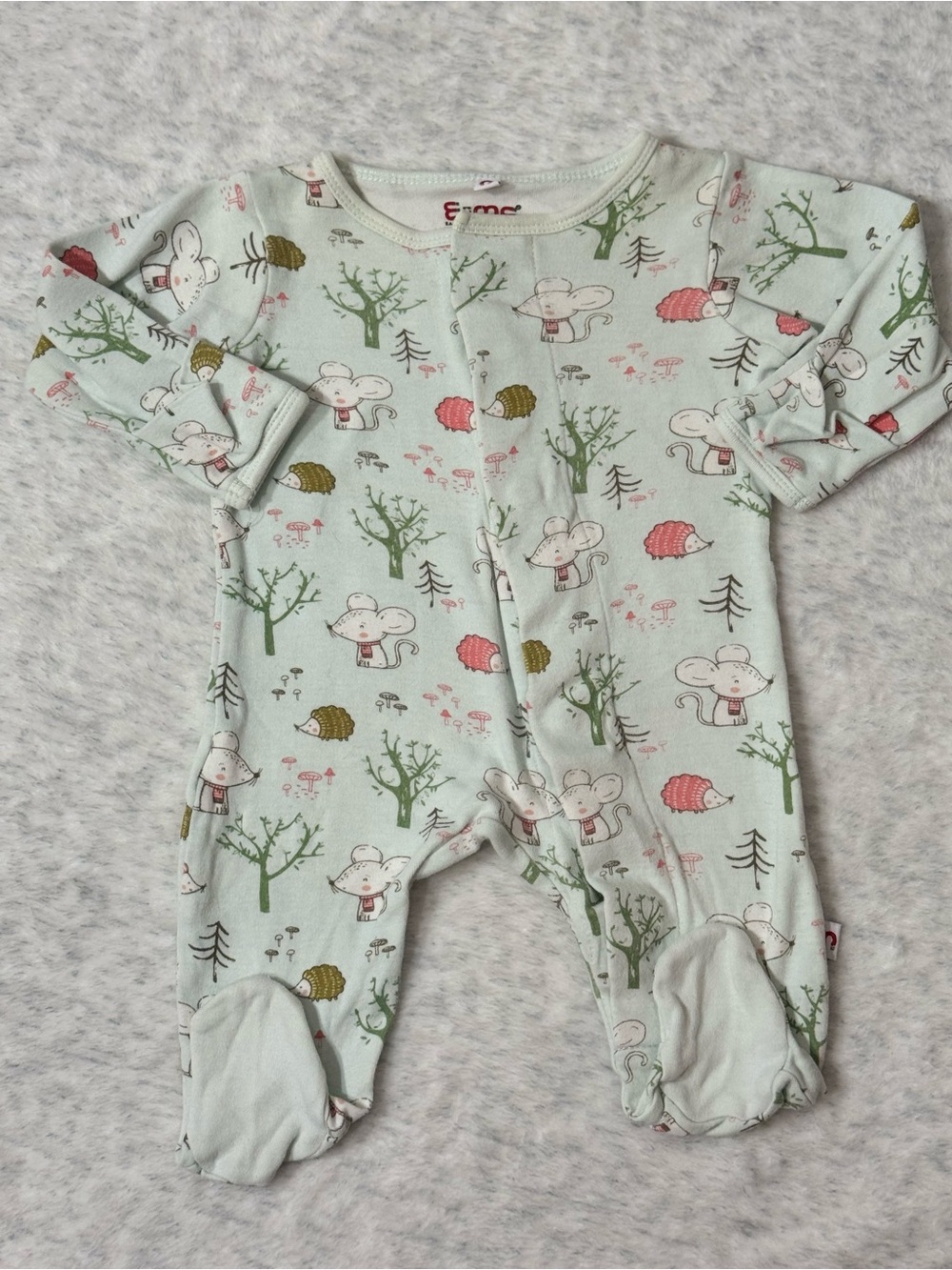 Magnetic Me Mouse Hedgehog Woodland Footie Sleeper 0-3M Baby Cotton Neutral